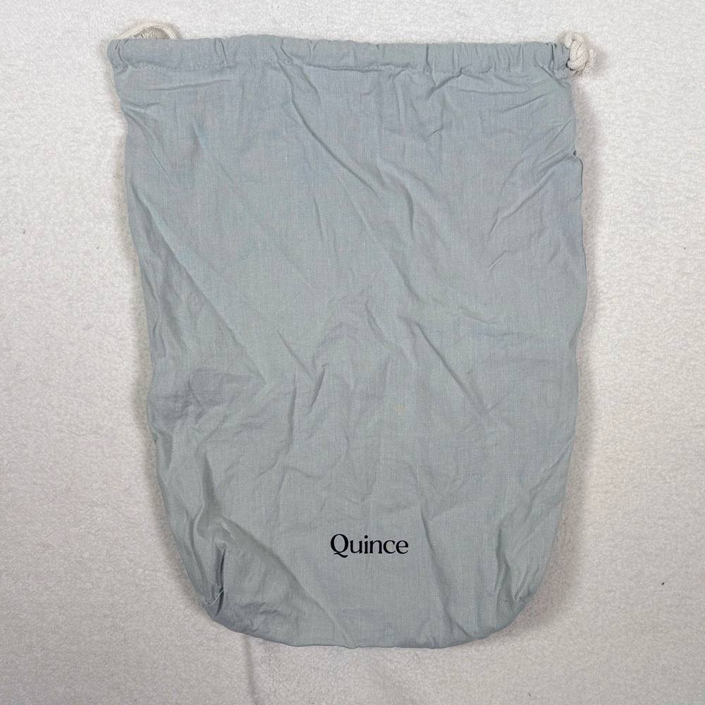Quince Full Queen Bedding Drawstring Storage Bag Only Light Gray Linen Blend